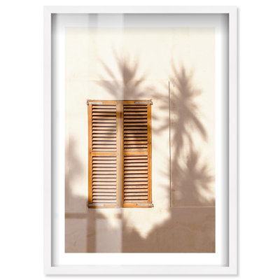 Shadowy Window Shadowbox Print Desert Wall Decor by Notoriart, White Frame, 21 x 31