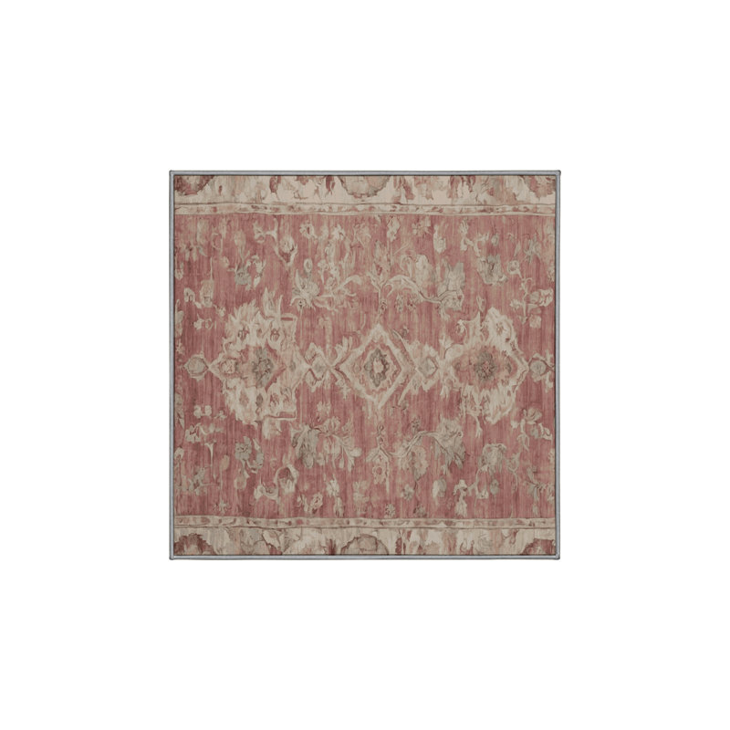 Tapis brun lavable à la machine, Carré 6 pi