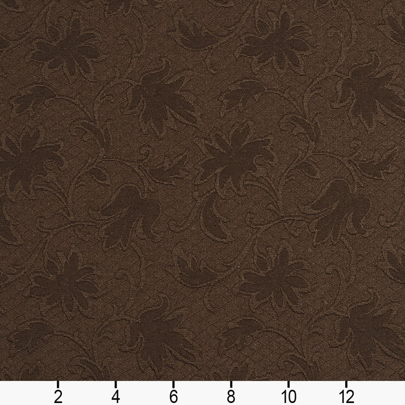 Tissu floral matelassé, Brun