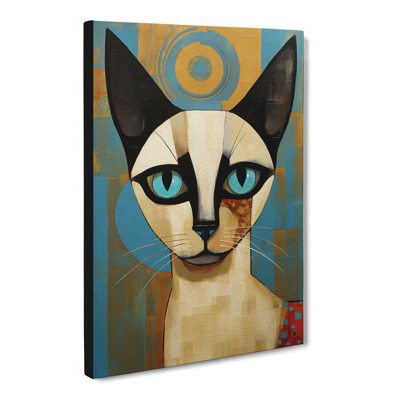 Siamese Cat Constructivism No.2 - Wrapped Canvas, 60cm H x 40cm W x 3cm D