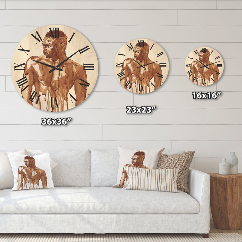Horloge murale en bois, Très grand, Gris