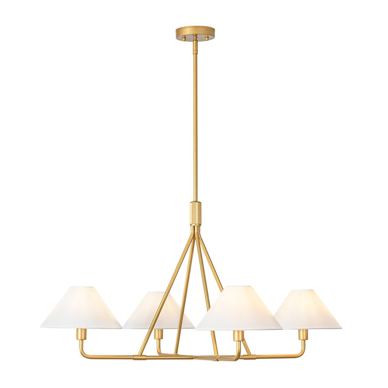 4-Light Cone Shaded Chandelier 
