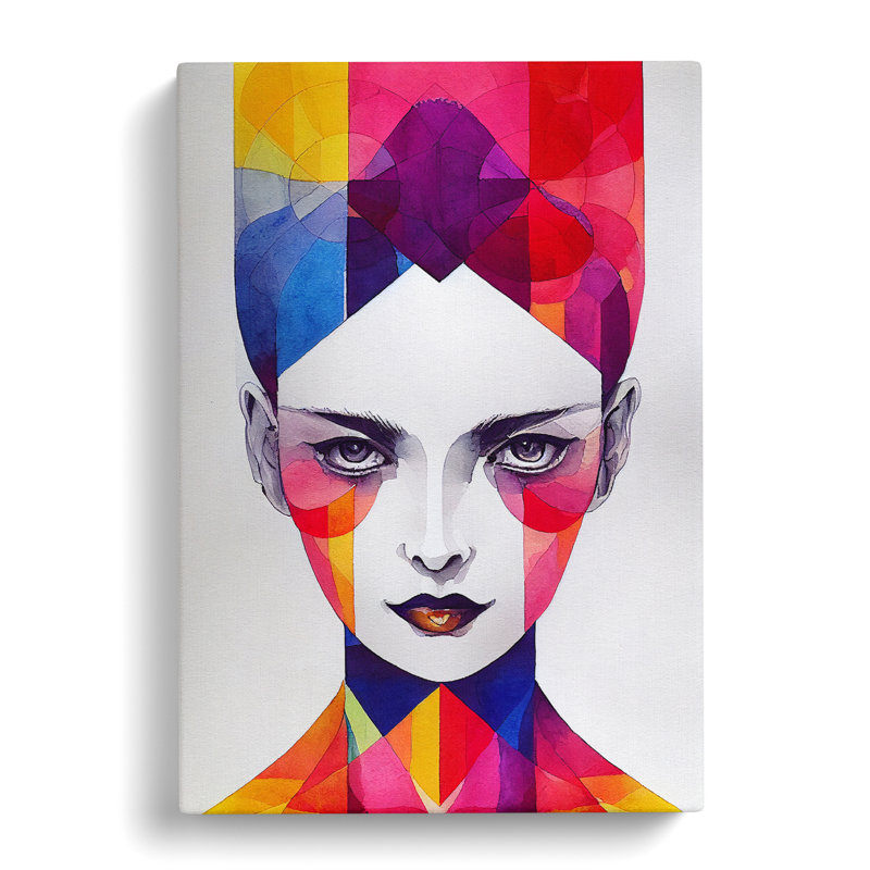 Woman Abstract Watercolour No.5 - Wrapped Canvas, 50cm H x 35cm W x 3cm D
