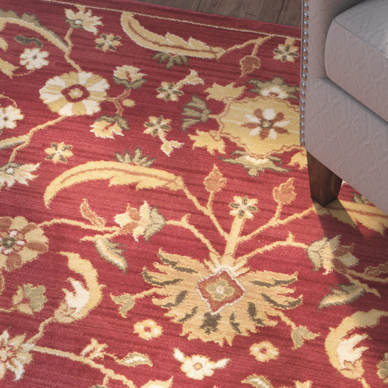 Tapis rouge / doré Christensen, Rectangle 9 pi 6 po x 13 pi