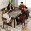 Wesvara 63" x 40" 2-in-1 Board Game & Dining Table with Removable Top, Cup Holders & Solid Wood Legs