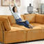 Canapé modulaire de luxe, canapé modulaire à 6 places, revêtement lisse et assise stable en forme de U pour le salon, structure portante robuste en matériau moelleux-1267795302