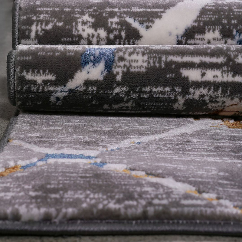 Tapis turc Celine Roxy - GRIS, Rectangle 6 pi 6 po x 9 pi 5 po