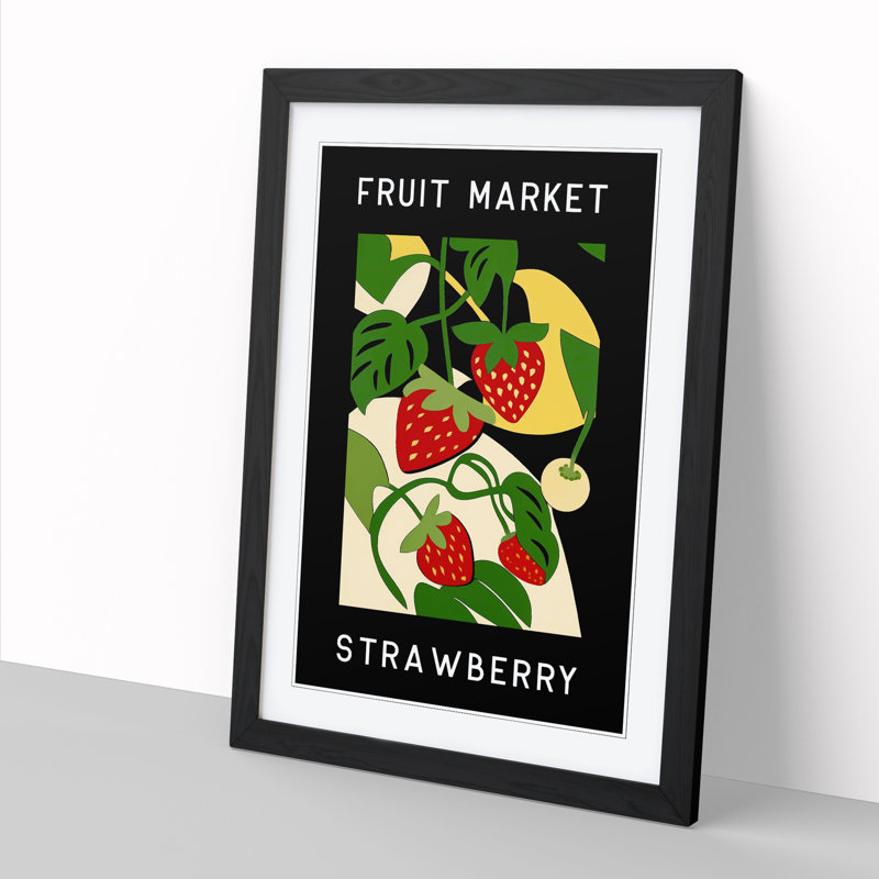 Fruit Market Exhibition Strawberry Vol.6 - Single Picture Frame Print on Wood, 64cm H x 46cm W x 2cm D