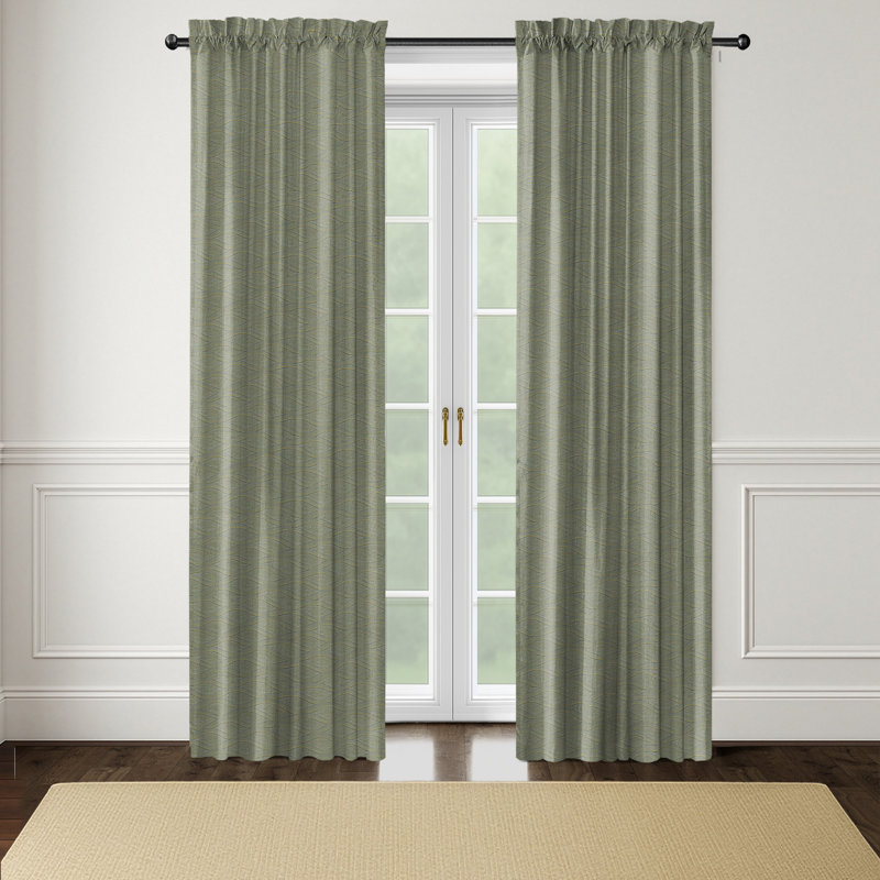 Noa Meadow Pole Top Drapery Panel Pair (50" W x 84" L), 50" W x 84" L