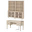 Ensemble de bureau 2 pièces, bureau double 56 po et ensemble de 2 bibliothèques avec portes en verre, beige