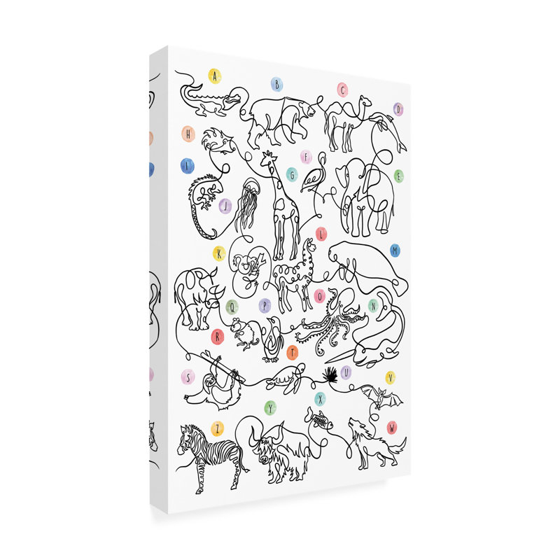 Alphabet animal sur toile, H 19 po x l 12 po x P 2 po