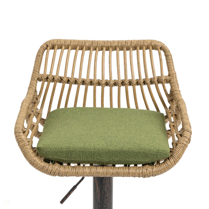 Ensemble de 2 tabourets de bar modernes pivotants avec repose-pieds pour cuisine et salle à manger (vert), Vert / noir