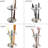 Toothbrush Holder, 4-Section, 2-Pack, Chrome/Brushed For Bathroom, Countertop Stand