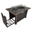 Outdoor Propane Fire Pit Table, Glass Wind Guard, 50,000 BTU, Tank Hideaway