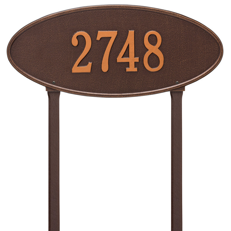 Plaque d'adresse sur 1 ligne Madison, Cuivre antique, Oui