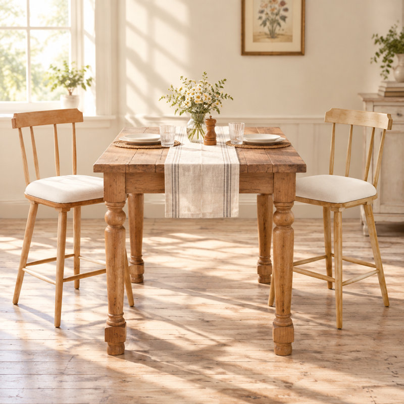 Tabouret de bar Olivia en bois rembourré, ensemble de 2