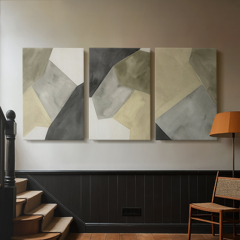 Tectonic Shift I  -Custom Wrapped Gallery Canvas - 3 Pieces, 60" H x 120" W