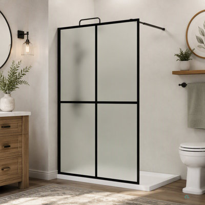 34" X 72" Shower Screen Door Frost Tempered Glass