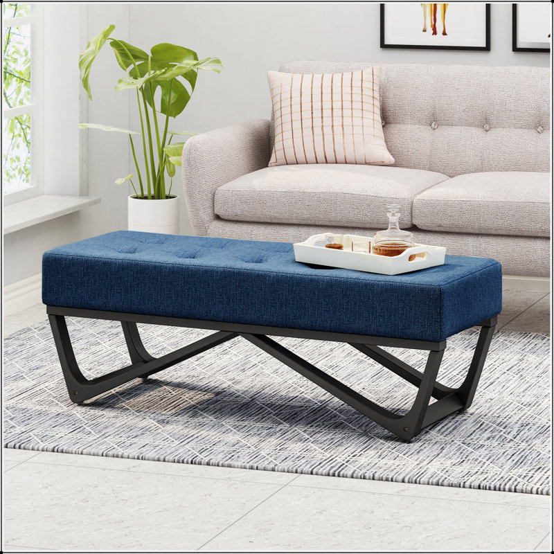 Navy  Ottoman Simple design, comfortable and durable, multi-functional bench