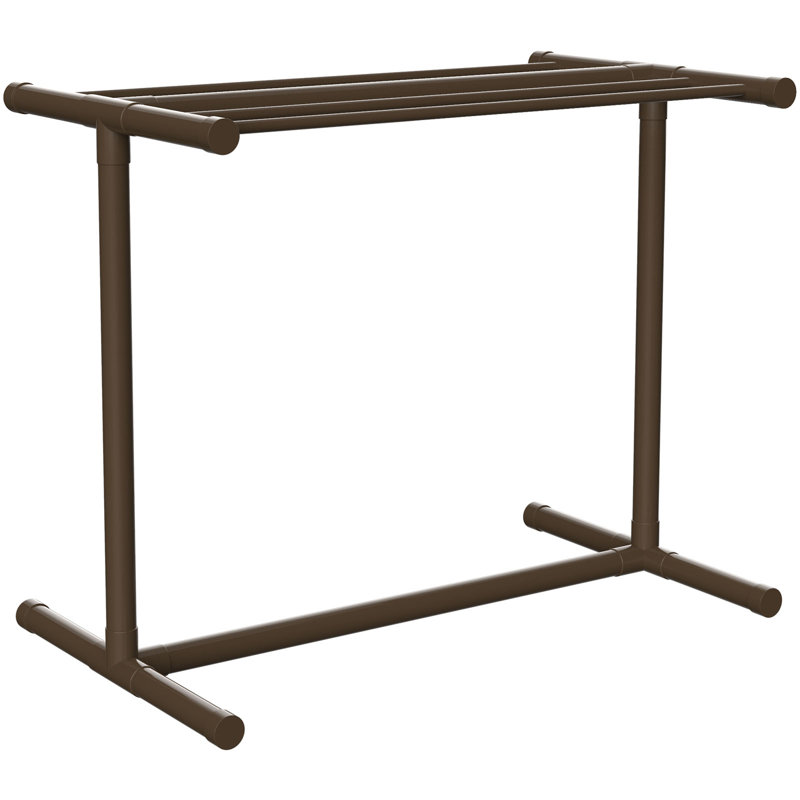 Porte-serviettes sur pied H 40 po x l 40 po x P 18 po, Brun