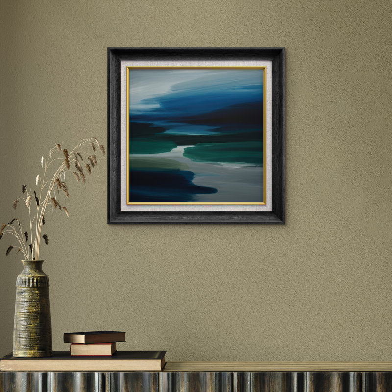 Art mural encadré de qualité supérieure - reproduction abstraite rétro pour décor de chambre à coucher - 26 po x 36 po, Noir