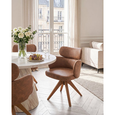 MARCY 49cm H Upholstered Armchair in Brown