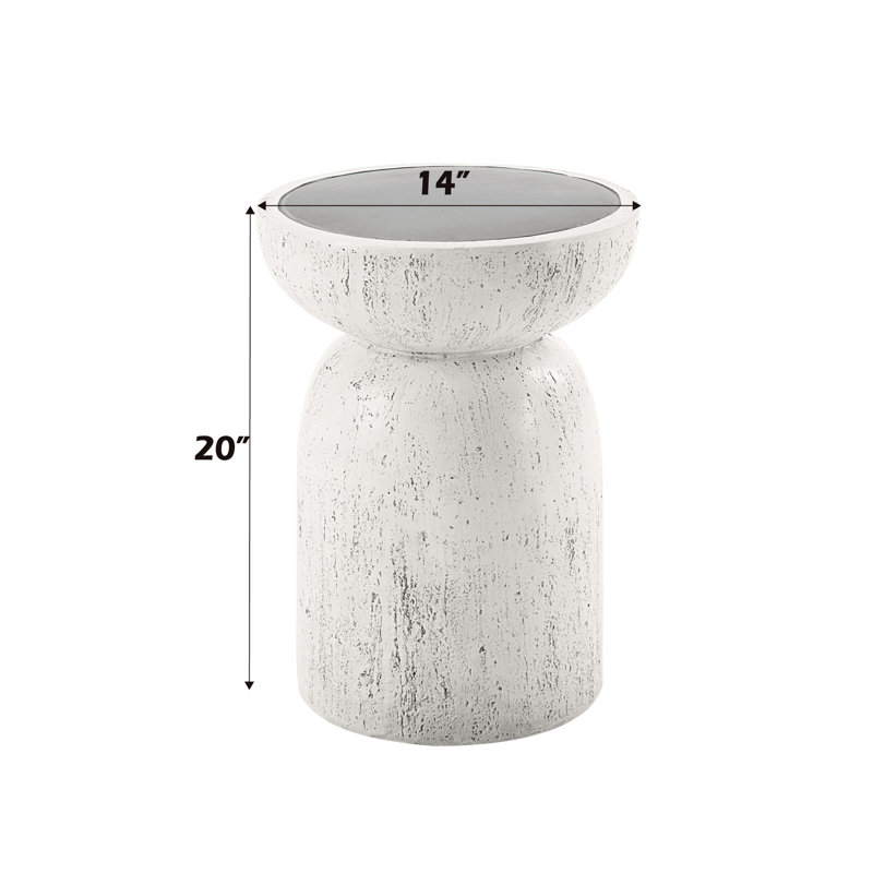 Élégante table d'appoint en béton au fini gris naturel - touche industrielle, rehausse le décor moderne, plateau rond, s'adapte aux intérieurs