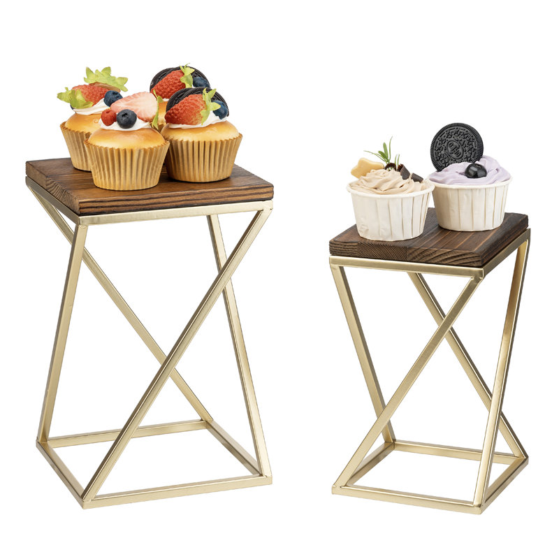 2 Piece Pedestal Riser Stands Set