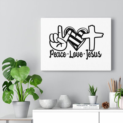 Peace, Love, Jesus - Wrapped Canvas Print
