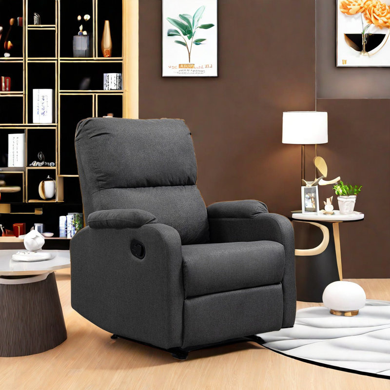 Sutapa Upholstered Swivel Recliner, Blue
