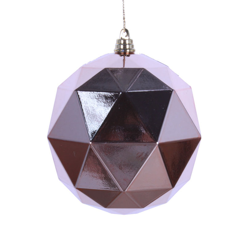 Ornement boule de Noël Holiday Décor, H 4,75 po x l 4,75 po x P 4,75 po, Or rose