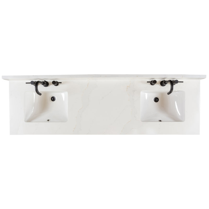 Adele 30'' Free Standing Single Bathroom Vanity with Quartz Top, Black, Natural, 73