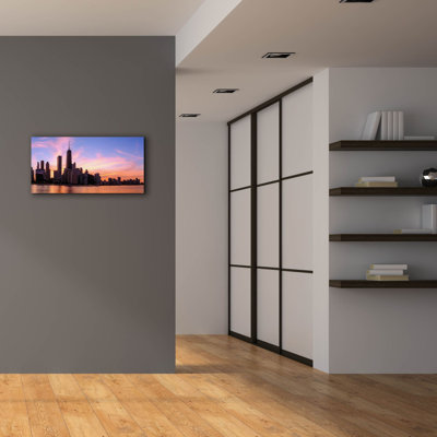 «Chicago - Burning Amber Sunset» par Epic Portfolio, art mural sur toile