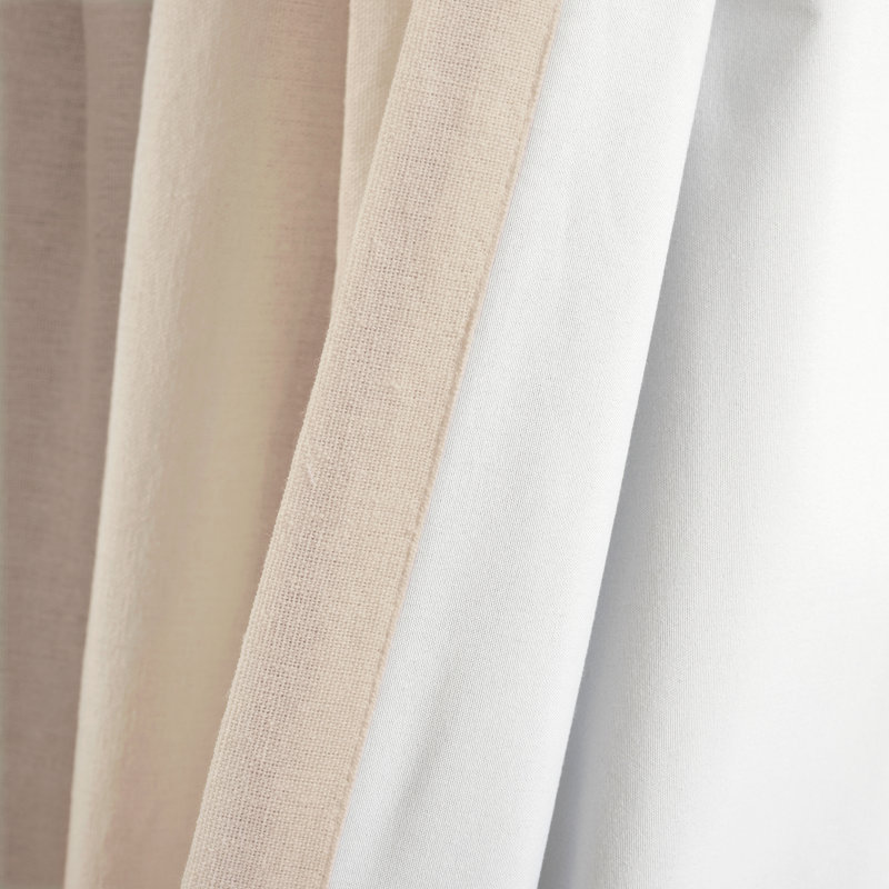 Linen Button Blackout Pleated Window Curtain Panel 40x84