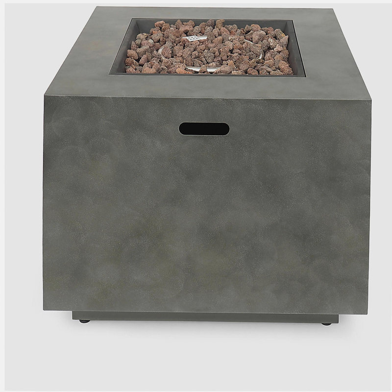 Square Iron Fire Pit - 50,000 Btu, Stone Gray