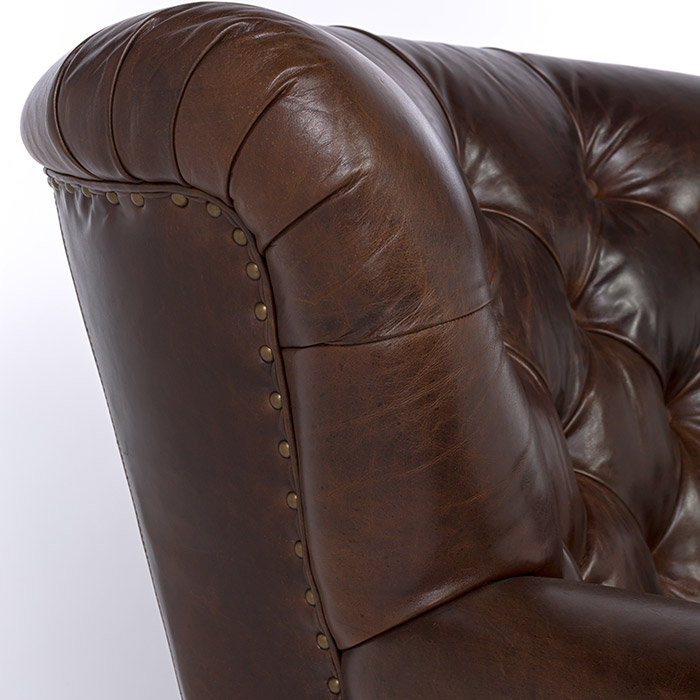 Chaise avec accoudoirs en cuir Elliot