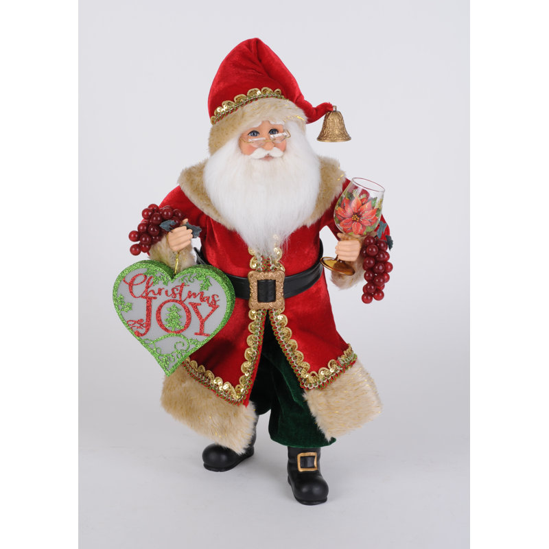 Lighted Christmas Joy Wine Santa