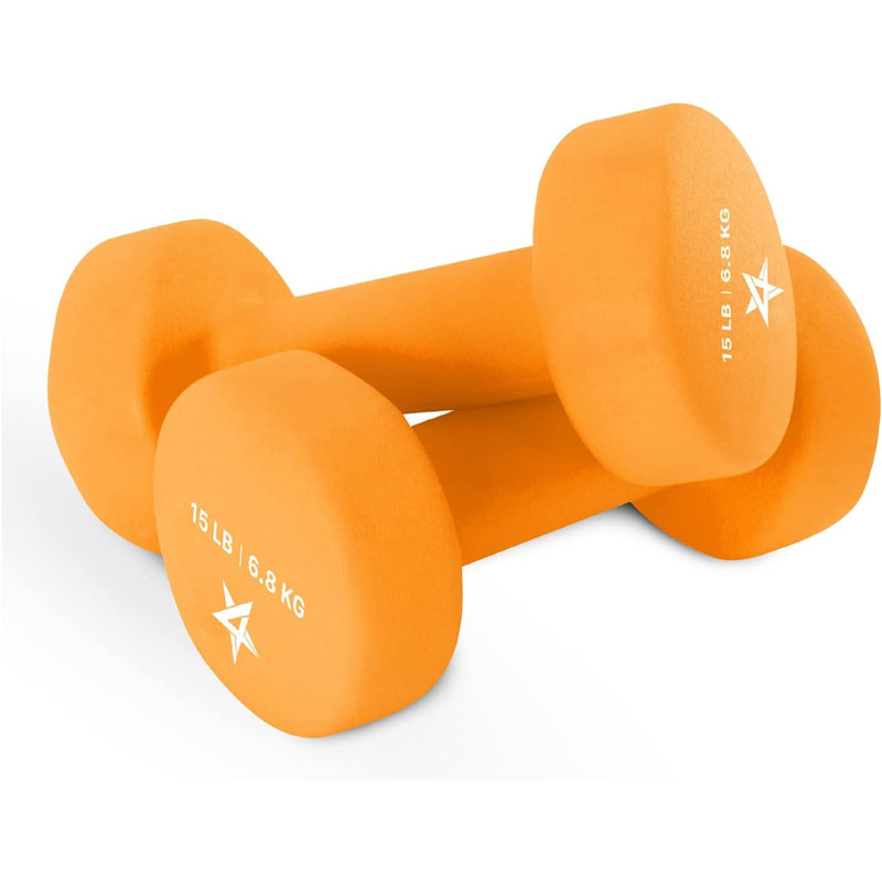 Dumbbell Neoprene - 15lbs - Dark Orange - Pair