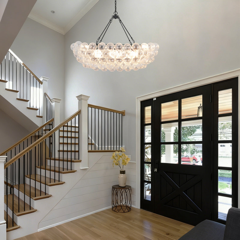 12 - Lights Chandeliers Bubble Glass Chandelier Dimmable Large Chandeliers For High Ceilings Dining Room Chandelier