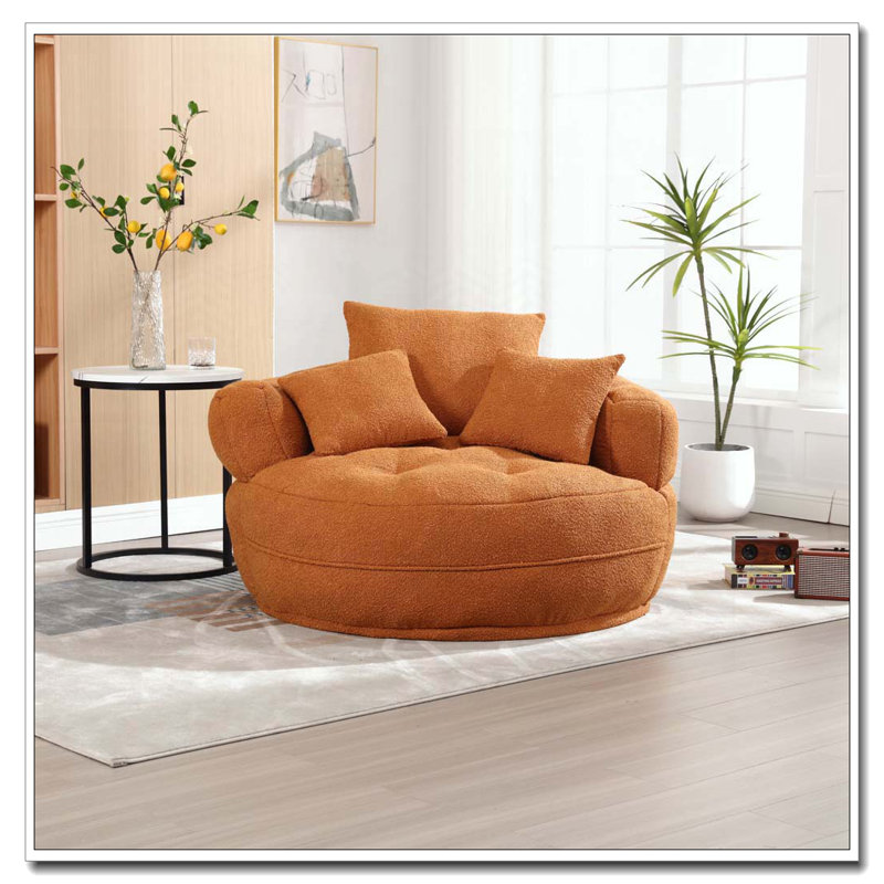 Fauteuil Boucle rembourré, sans assemblage, Orange