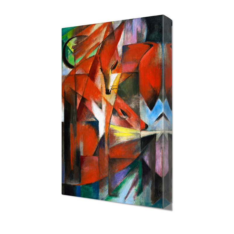 "The Foxes" par Franz Marc, art abstrait sur toile de coton sans acide, H 24 po x l 16 po x P 1,5 po, Toile tendue