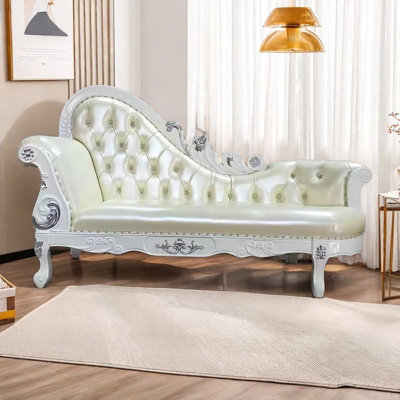 Chaise Longue - Elegant Leatherette & Solid Wood