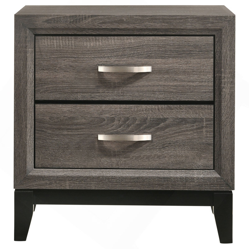 Stephan Grey Oak 2-Drawer Nightstand