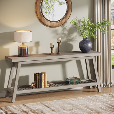 70.9-Inch Farmhouse Console for Entryway, 2-Tier Entry Table Sofa Table