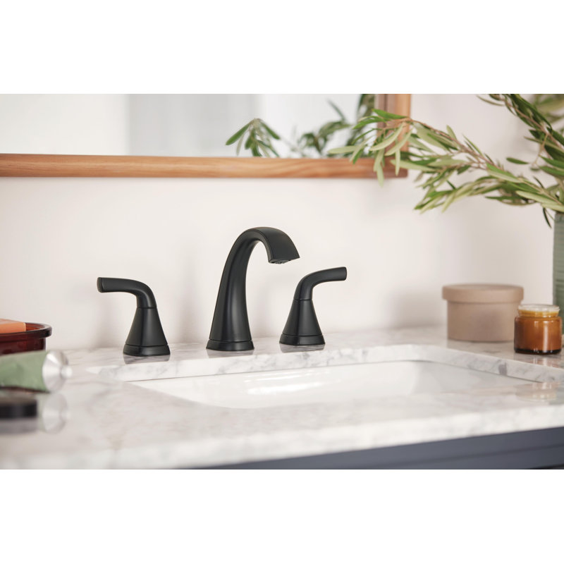 Parkwood Widespread 2-handle Bathroom Faucet with Drain Assembly, Matte Black