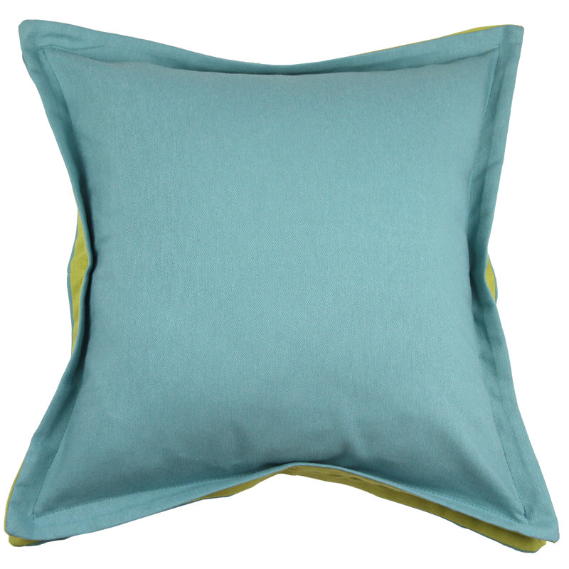 Square Cushion Cover, 43 x 43cm, Teal/Lime Green
