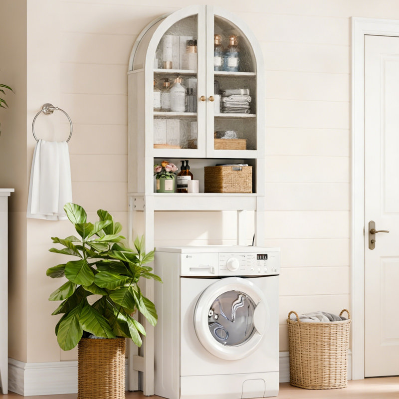 Armoire de rangement au-dessus de la toilette pour salle de bain, Blanc