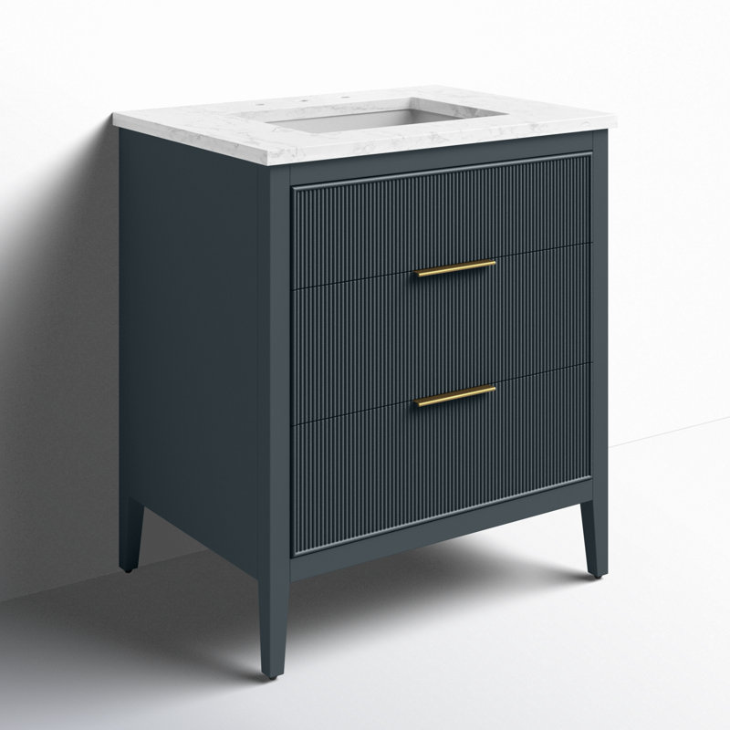 Emma 30" W Single Vanity, Vintage Blue