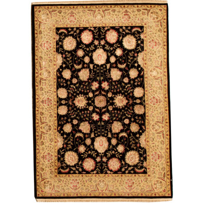 Shamas Hand Woven Silk and Wool Oriental Area Rug