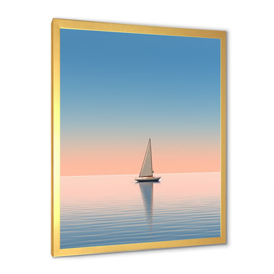 «Coastal Calm Pink Voilier», photo sur toile